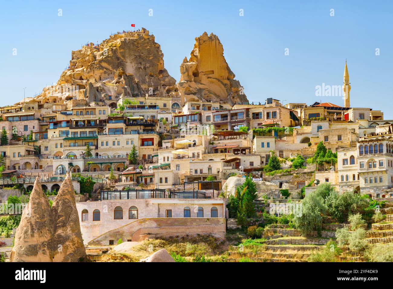 Uchisar Castle im Goreme Historical National Park in Kappadokien Stockfoto