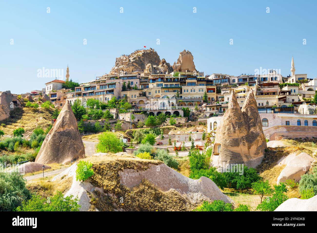 Uchisar Castle im Goreme Historical National Park in Kappadokien Stockfoto