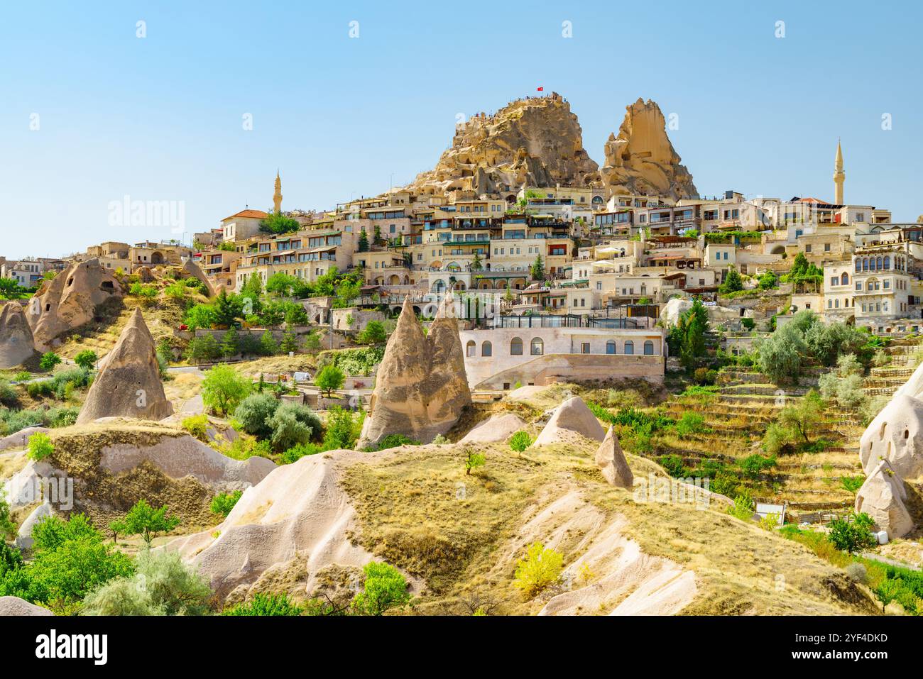 Uchisar Castle im Goreme Historical National Park in Kappadokien Stockfoto