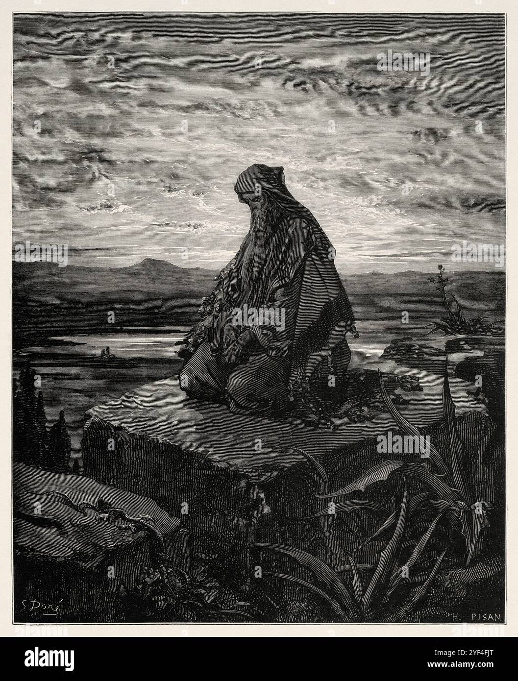 Der Prophet Jesaja. Altes Testament. Antike Bibelillustration von Gustave Dore (1832–1883) Stockfoto
