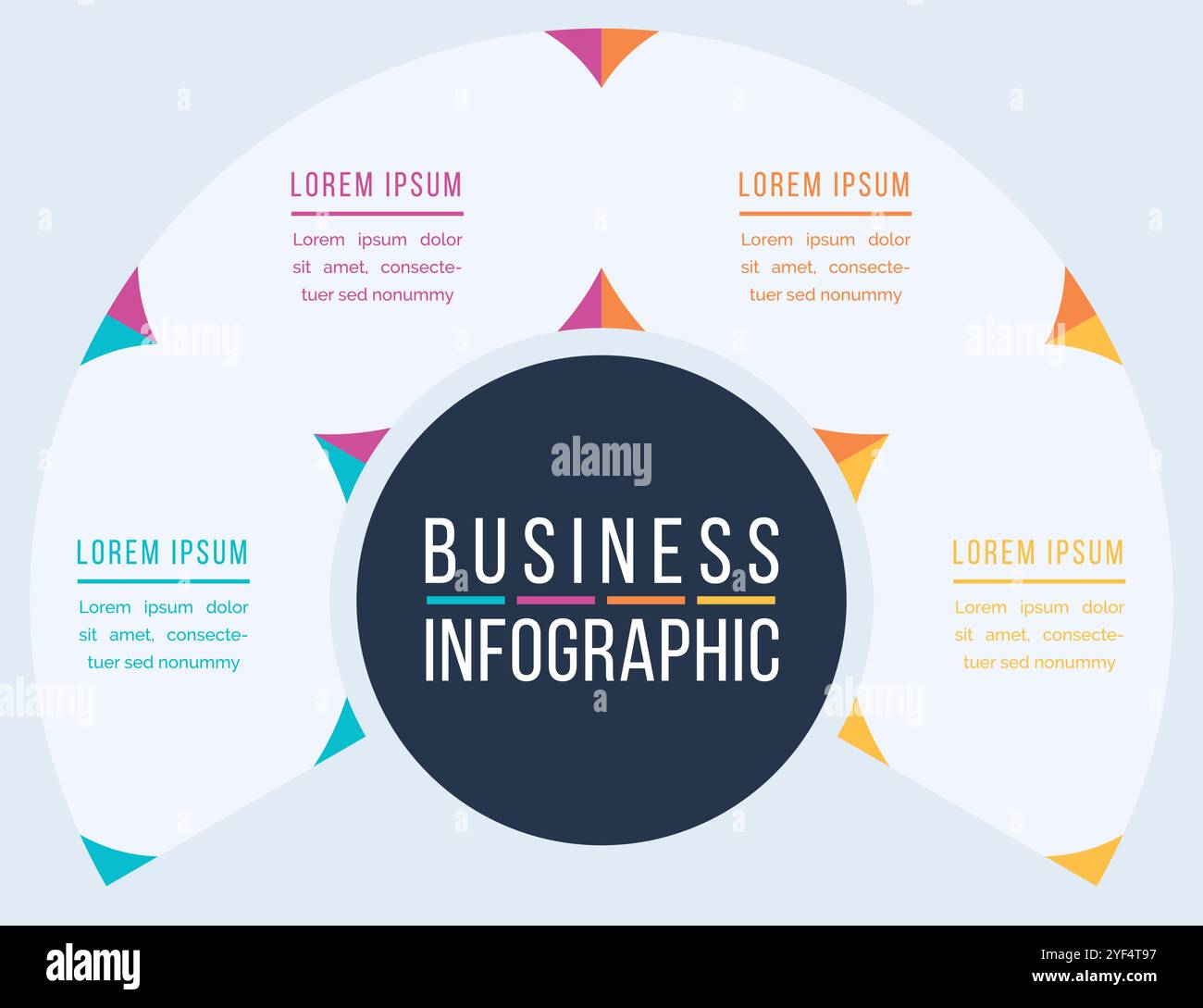 Infografik-Design 4 Schritte, Objekte, Elemente oder Optionen Infografik-Geschäftsvorlage Stock Vektor