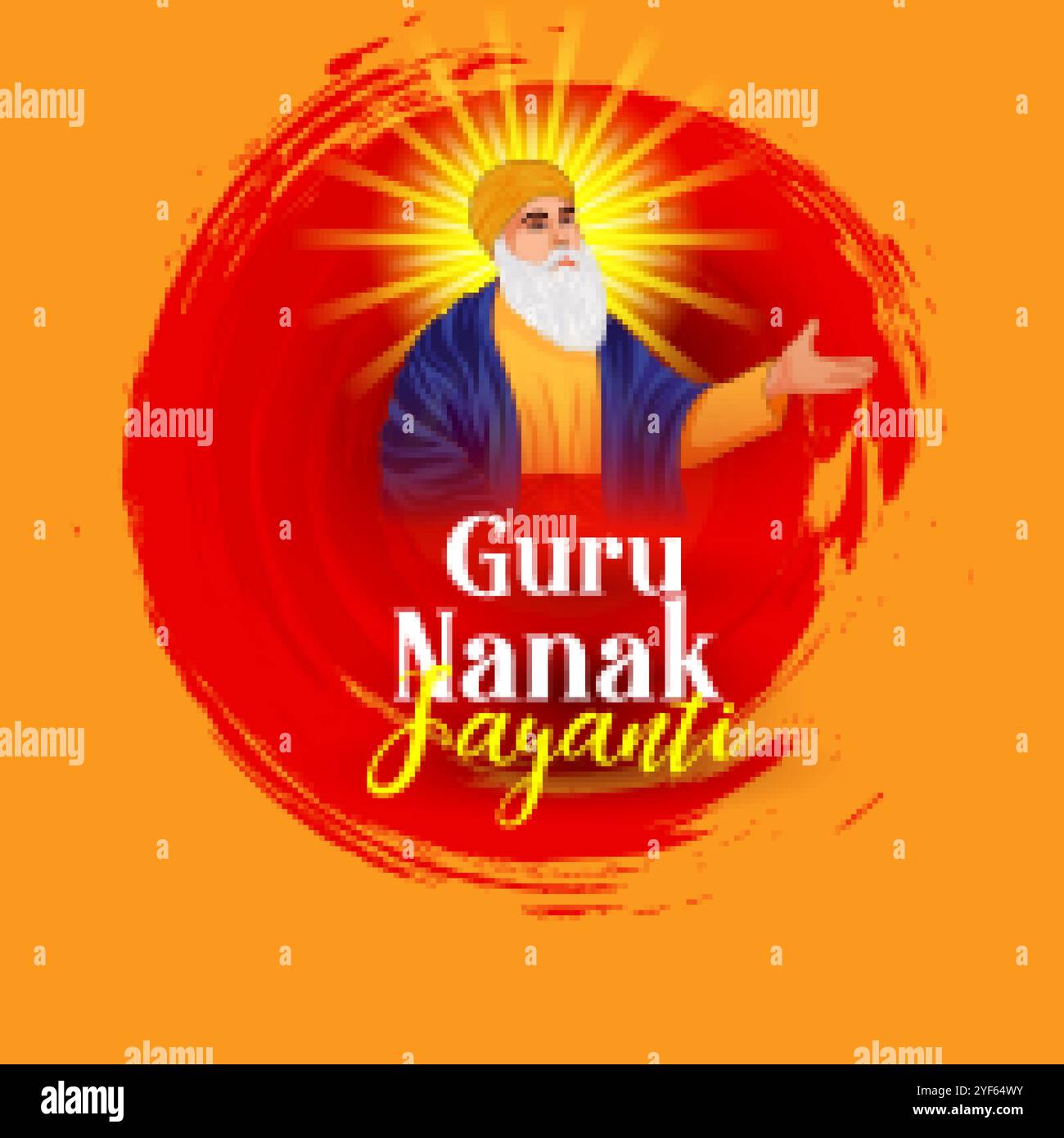 Illustration von Happy Gurpurab, Guru Nanak Jayanti Festival von Sikh Feier Hintergrund Stock Vektor