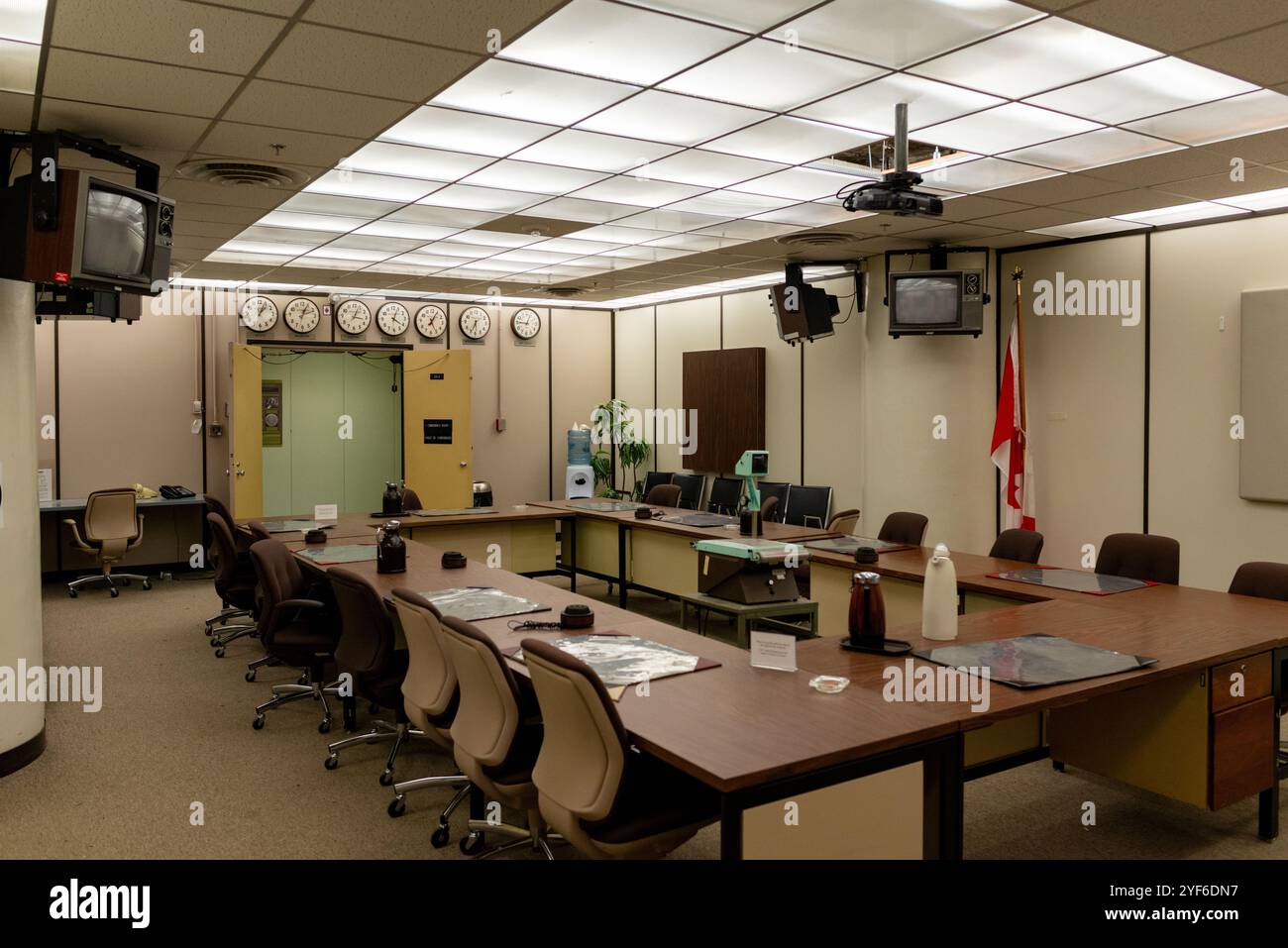 Taktischer Raum im Diefenbunker, Carp, Ontario, Kanada Stockfoto