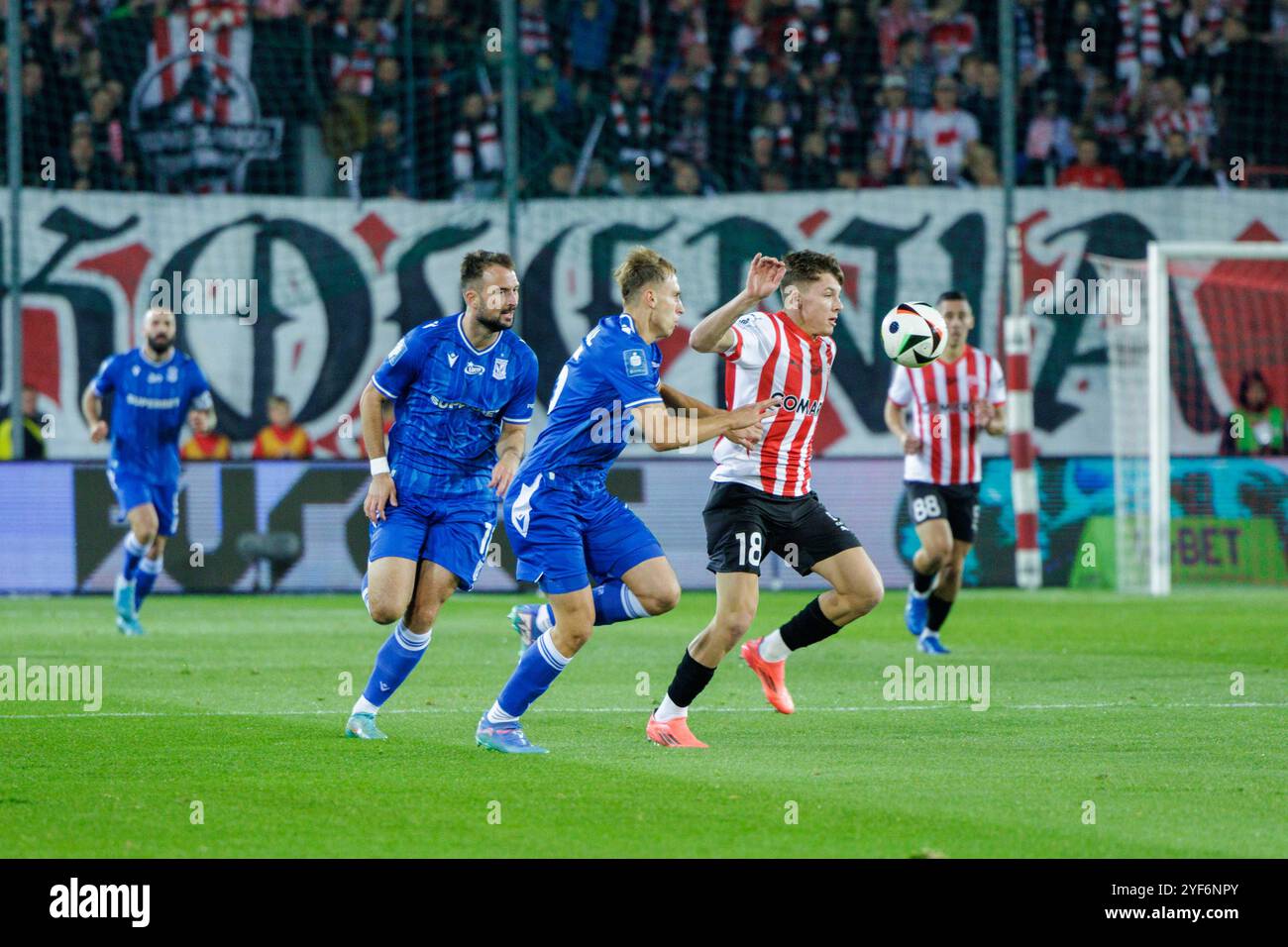 Krakau, Polen, 19. Oktober 2024, Ein Fußballspiel im PKO BP Ekstraklasa 1. Spieltag 12 zwischen Cracovia gegen Lech Poznan, OP: Przy Pilkce Stockfoto