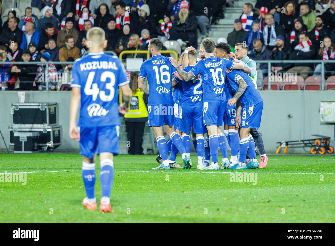 Krakau, Polen, 19. Oktober 2024, Ein Fußballspiel im PKO BP Ekstraklasa 1. Spieltag 12 zwischen Cracovia gegen Lech Poznan, OP: Radosc pierw Stockfoto