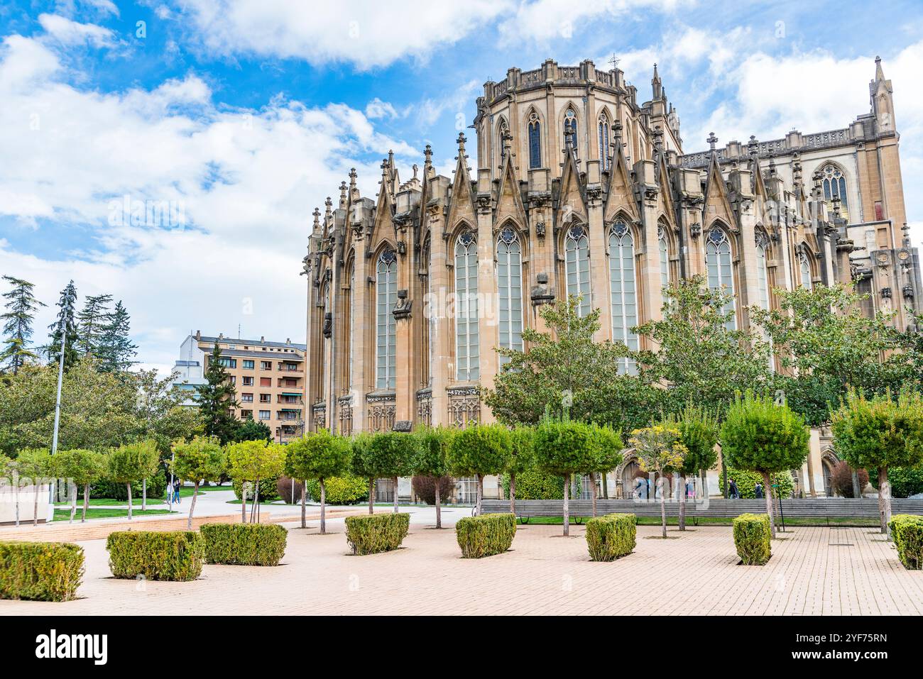 Altstadt von Vitoria-Gasteiz, Kathedrale der Unbefleckten Maria und Gärten des Bischofs Fernández de Pierola Stockfoto