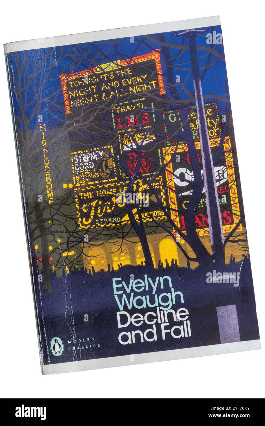 Down and Fall Roman von Evelyn Waugh, Taschenbuch, klassischer Roman Stockfoto