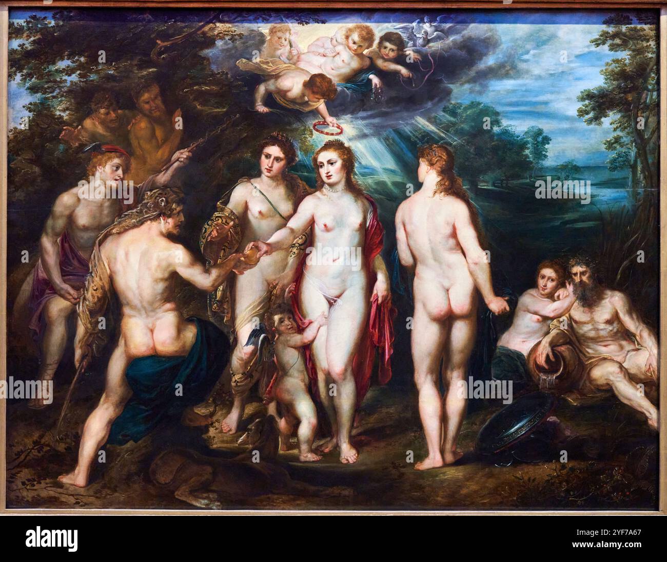 Das Urteil von Paris, um 1597–1599, Peter Paul Rubens (1577–1640), The National Gallery, London, UK. Stockfoto