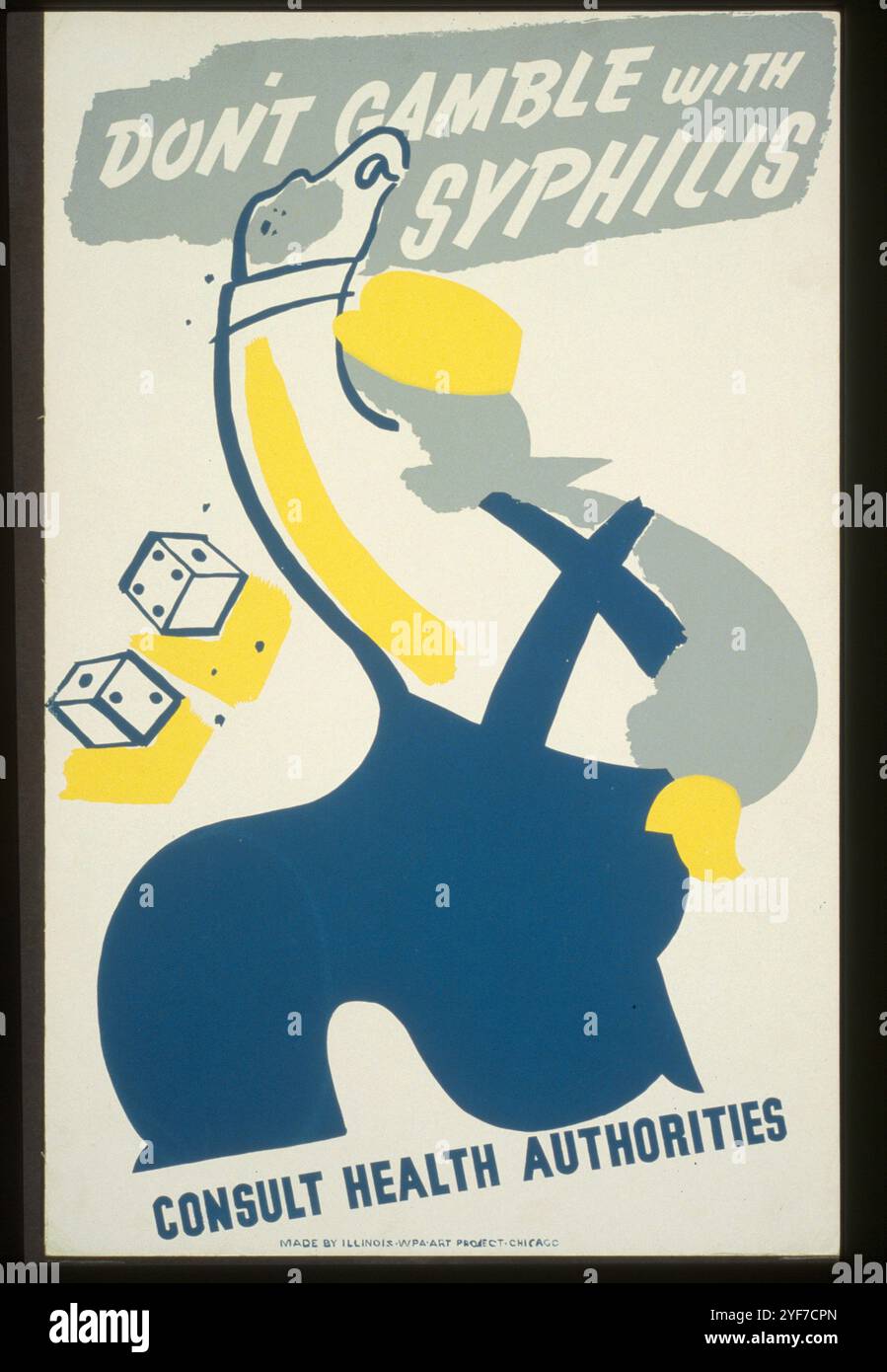 "Spiel nicht mit Syphilis". Vintage 1930s Health Care Promotion Poster von der American Work Projects Administration (WPA) Stockfoto