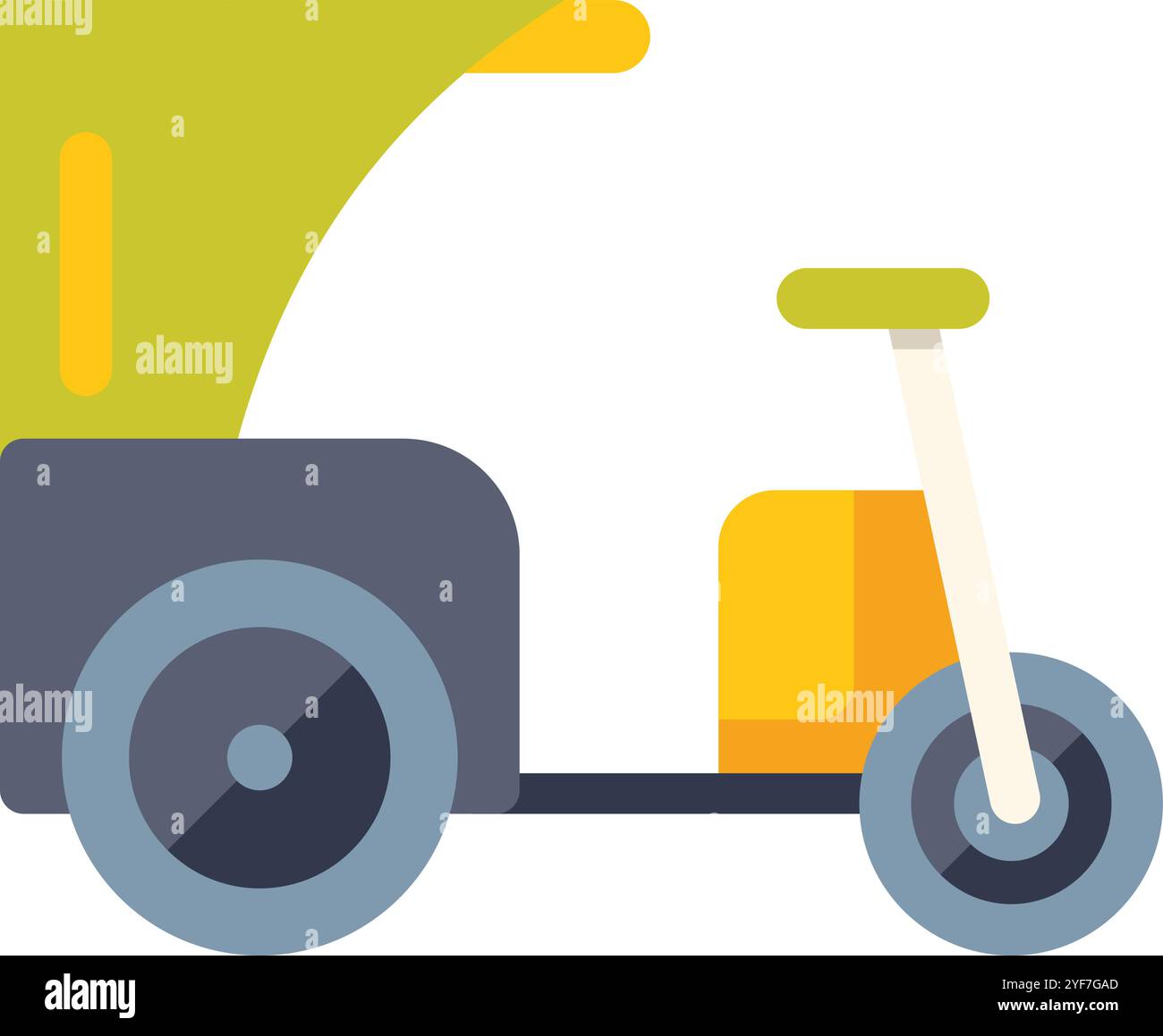 Farbenfrohe Zeichnung, die eine dreirädrige Auto-Rikscha darstellt, eine gängige Form des städtischen Verkehrs in asiatischen Ländern Stock Vektor