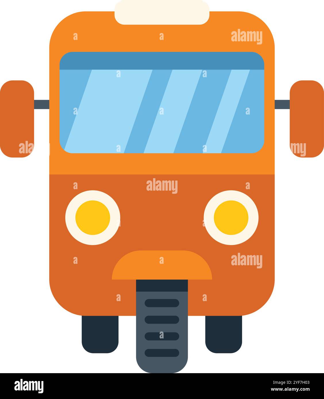 Orange Auto-Rikscha, eine gängige Form des öffentlichen Verkehrs in einigen Ländern, von vorne gesehen Stock Vektor