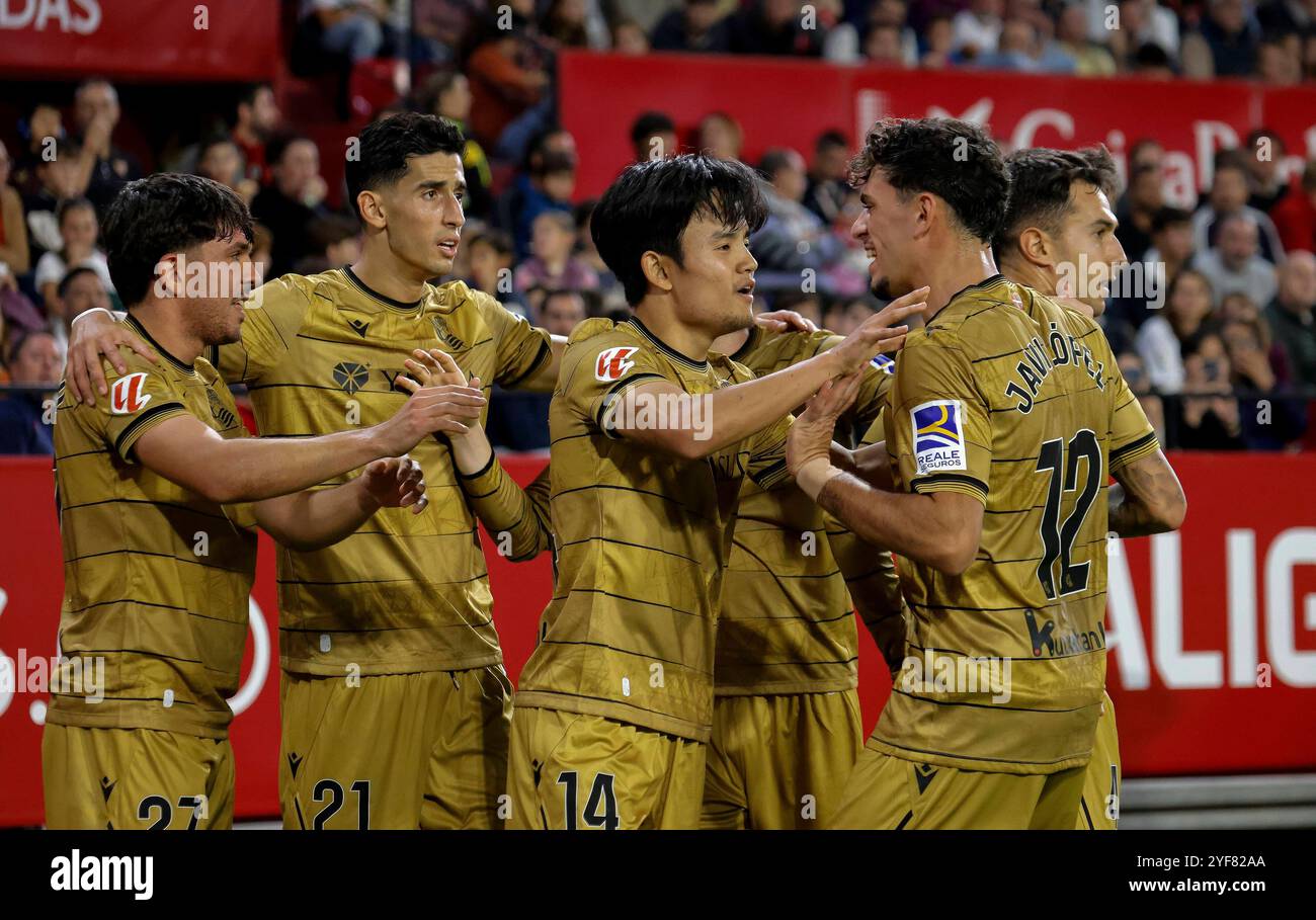 Spanisch La Liga EA Sports Fußball Spiel Sevilla gegen Real Sociedad im Ramon Sanchez Pizjuan Stadium in Sevilla, Spanien. November 2024. JORNADA 12 LIGA 1ª DIVISION ESTADIO SANCHEZ PIZJUAN SEVILLA FC-REAL SOCIEDAD. 900/Cordon Press Credit: CORDON PRESS/Alamy Live News Stockfoto