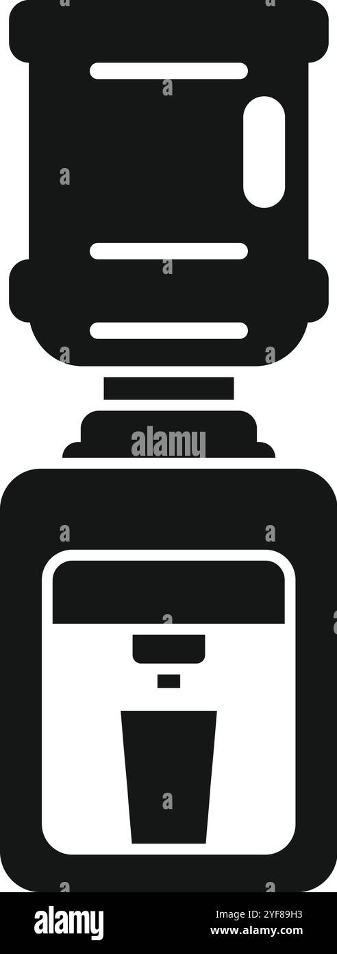 Spender für den Bürowasserkühler, der erfrischende Hydration mit einer vollen Flasche auf der Oberseite bietet Stock Vektor