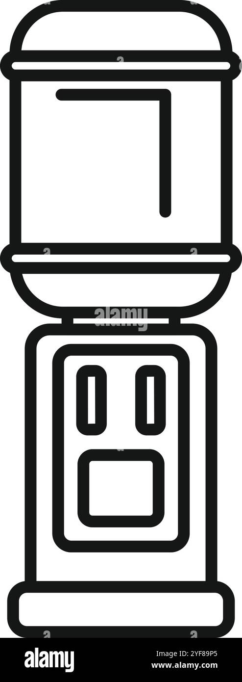 Wasserkühler im Büro, der den Mitarbeitern während des Arbeitstages eine bequeme Flüssigkeitszufuhr bietet Stock Vektor