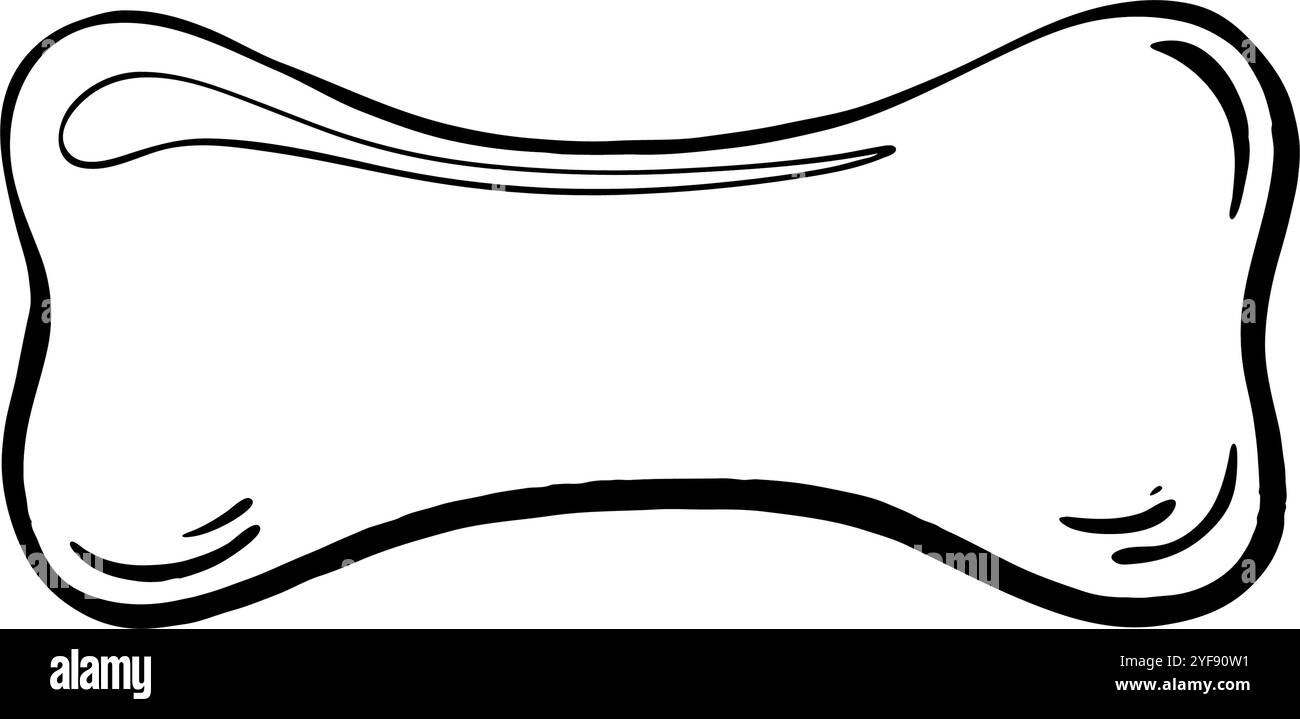 Eine einfache Darstellung mit dem Symbol für Knochen, die speziell für Haustiere und Hundezubehör entwickelt wurde, ist erhältlich. Abbildung der Vektorskizze. Tierhandlung Stock Vektor