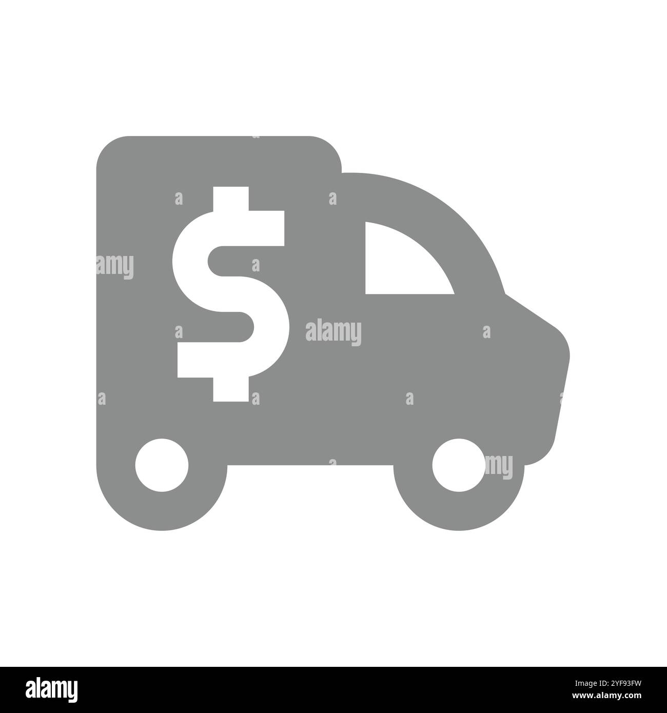 Vektorsymbol Bank Truck. Bargeld gepanzerter Wagen oder Sicherheitswagen. Stock Vektor