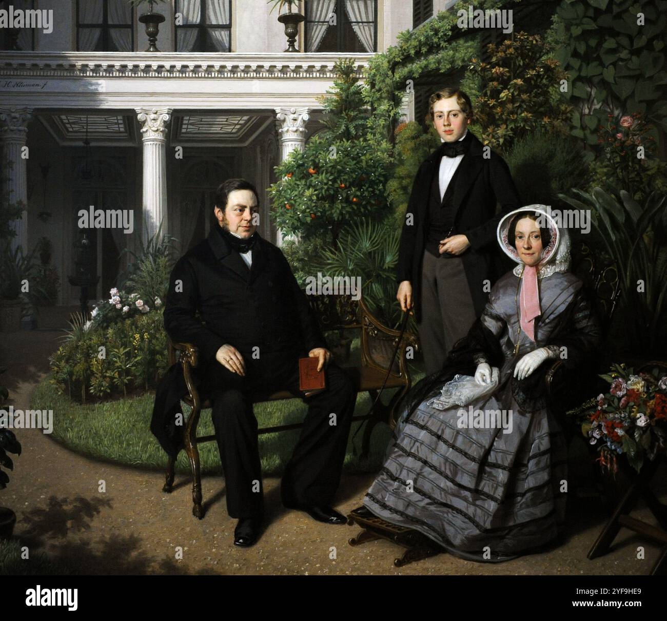 Johan Heinrich Neuman (1819-1898). Niederländischer Maler und Lithograf. Porträt der Familie Metelerkamp, 1851-1852. Öl auf Leinwand. Zentrales Museum. Utrecht, Niederlande. Stockfoto