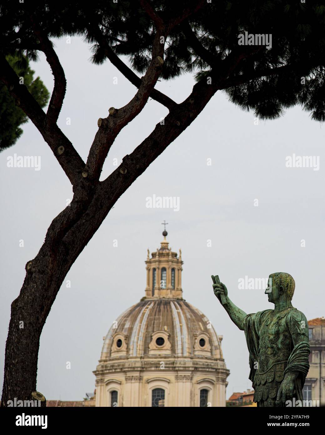 Statue von Nero Claudius Caesar Augustus Germanicus. Trajan's Forum, Rom, Italien, Europa Stockfoto