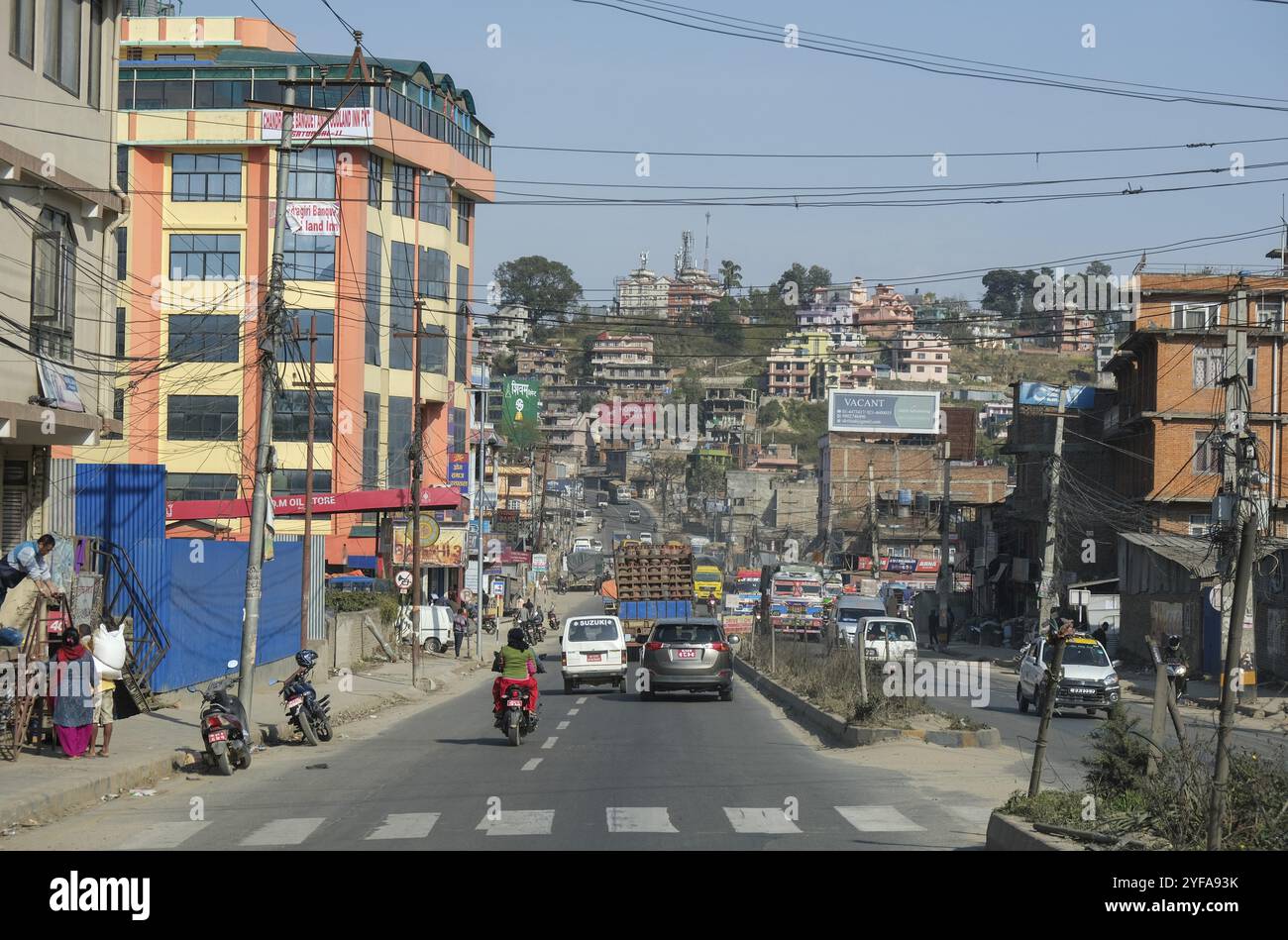 Kathmandu, Nepal, 16. März 2020: Stadtbild und überfüllte Straßen der Stadt Kathmandu Nepal Asien, Asien Stockfoto