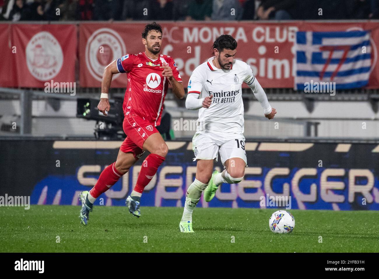 Monza, Italien. 02-11-2024. U-Power-Stadion. Italienische Fußballmeisterschaft der Serie A 2024-25. Monza vs Mailand 0-1. Tijjjani Reijnders, Mailand. Stockfoto