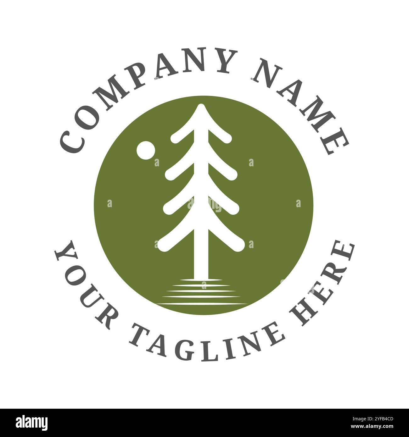 Einfache Baumdarstellung Vektor-Logo. Dieses Design eignet sich perfekt für Unternehmen, die in den Bereichen Umwelt, Forstwirtschaft oder umweltfreundliche Produkte tätig sind. Stock Vektor