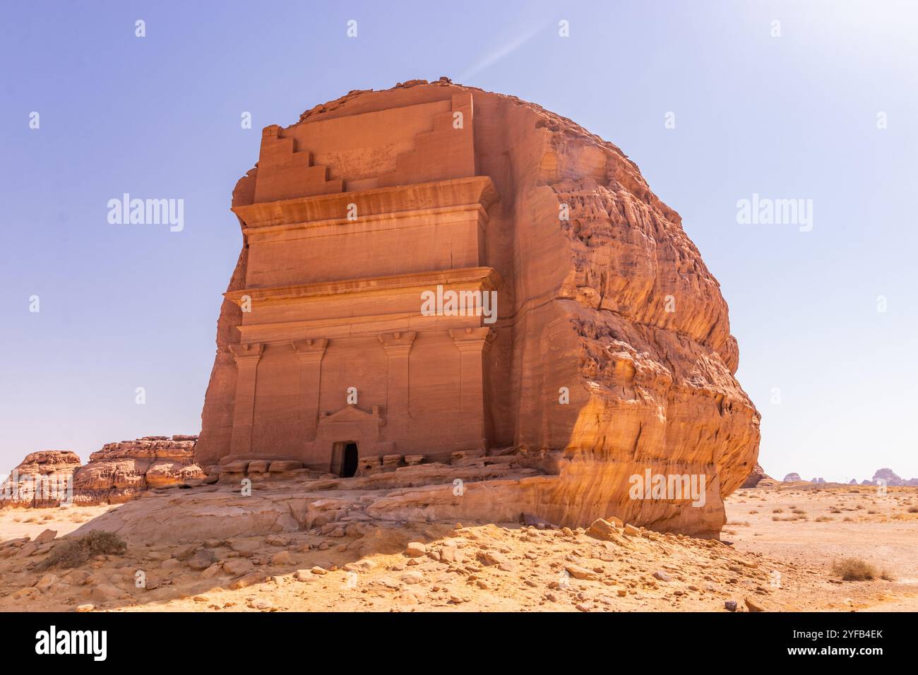 Qasr al Farid (einsame Burg) Grab in Hegra (Mada'in Salih) in der Nähe von Al Ula, Saudi-Arabien Stockfoto