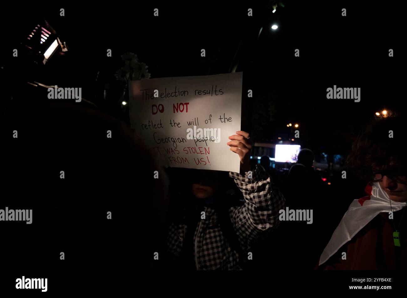 Demonstrant hält Sing bei einer pro-eu-Demonstration ab Stockfoto