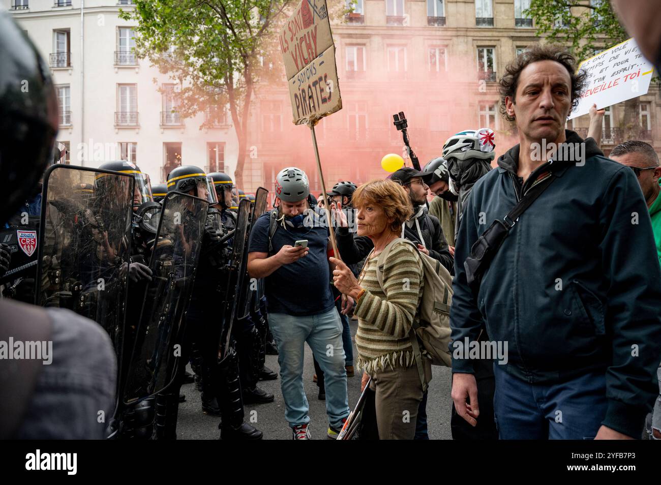 Mai 2024 Proteste in Paris Stockfoto