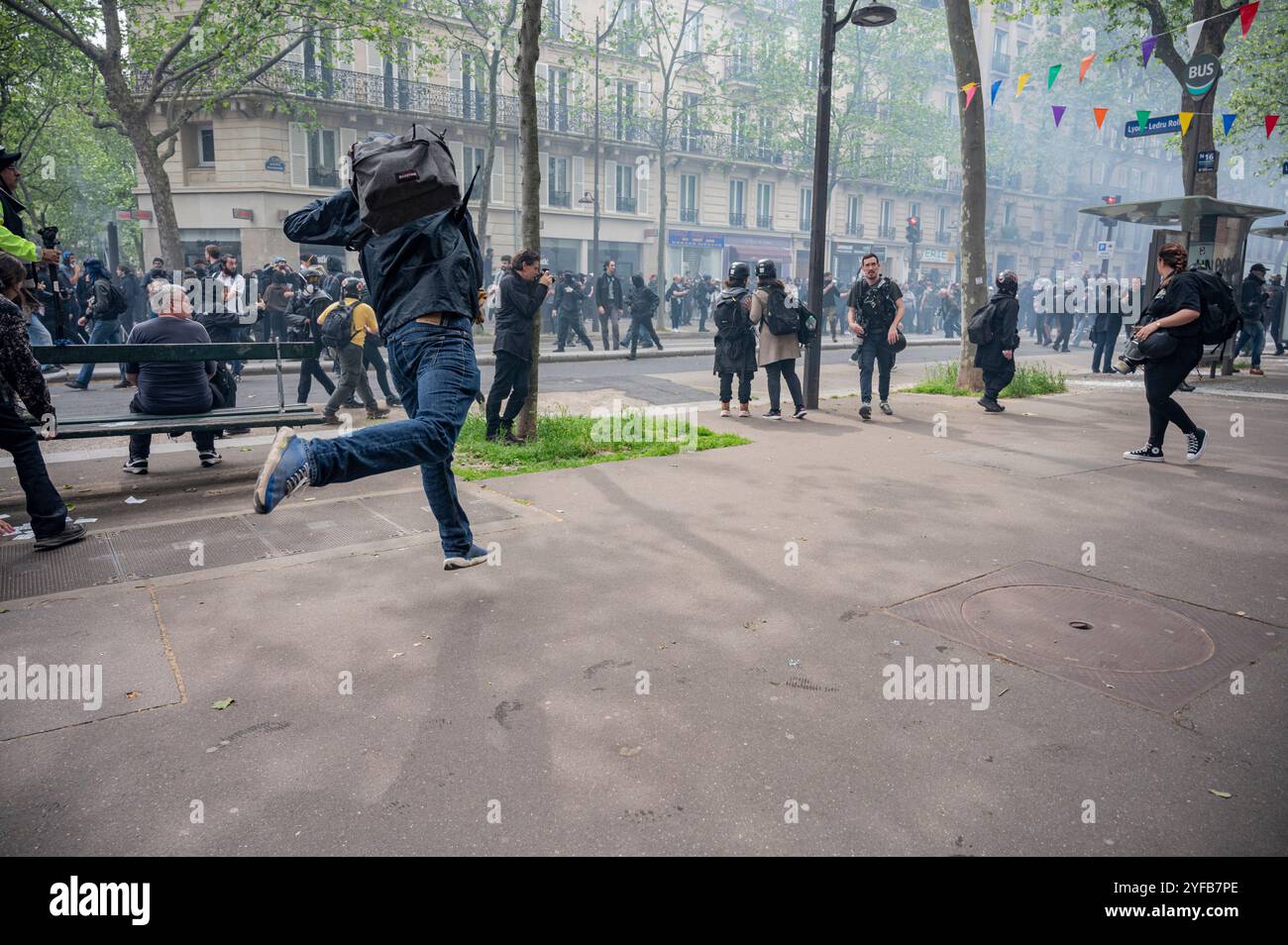 Mai 2024 Proteste in Paris Stockfoto
