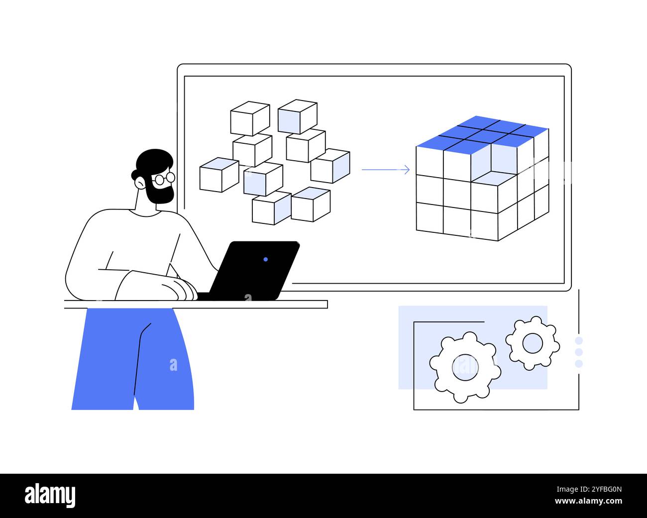 Datenwissenschaftler isolierte Cartoon-Vektor-Illustrationen. Stock Vektor