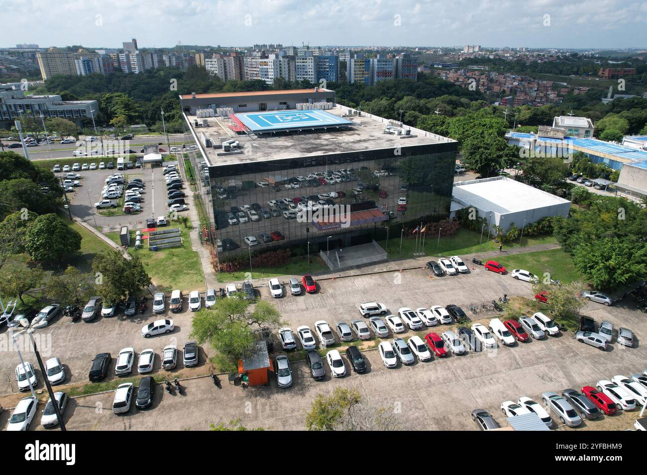 salvador, bahia, brasilien - 4. september 2024: Hauptquartier des Betriebs- und Geheimdienstzentrums der Abteilung für öffentliche Sicherheit von Bahi Stockfoto