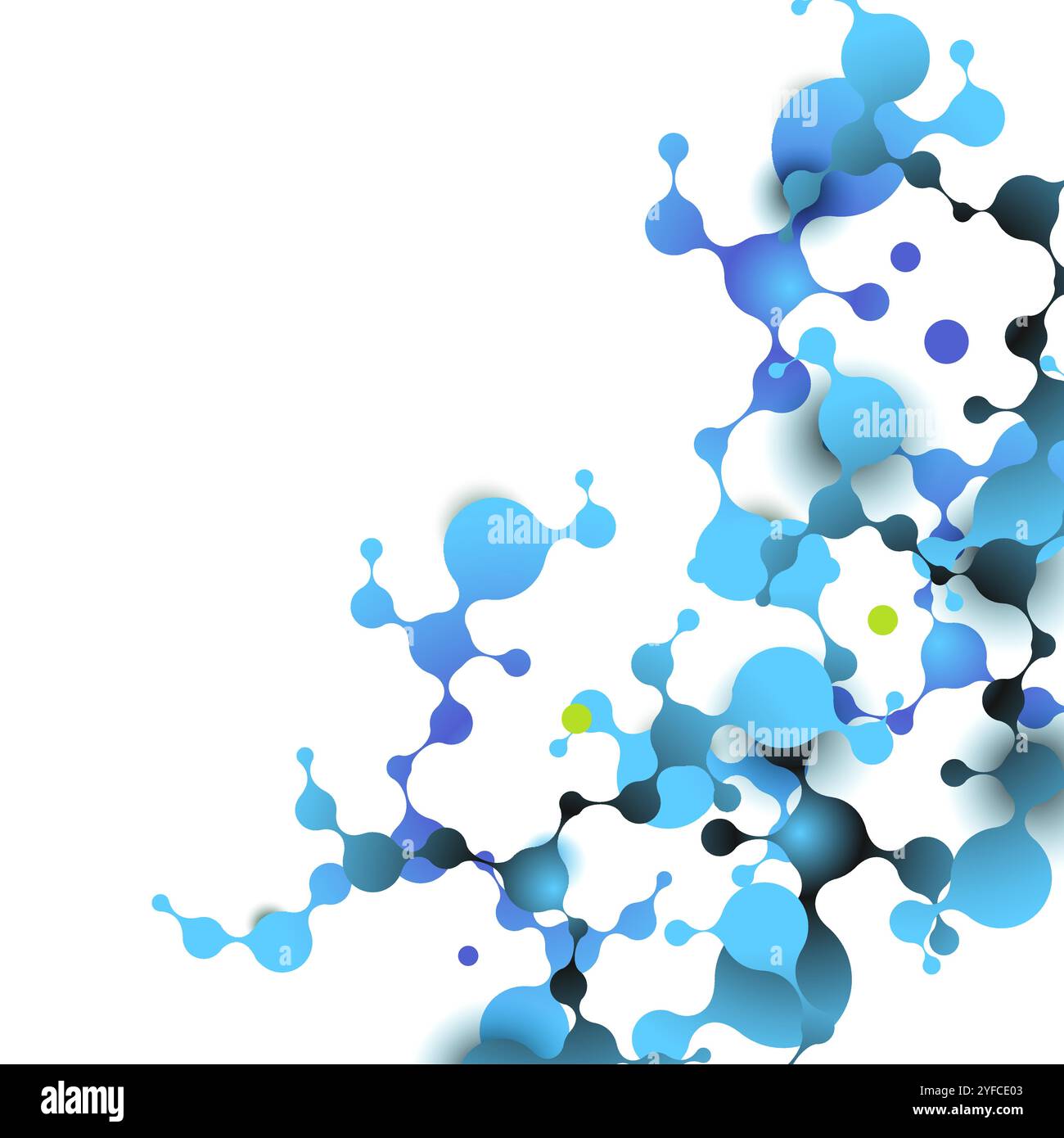 Abstrakter Vektor-Polygon-Hintergrund mit verbindenden blauen Punkten und Linien Stock Vektor