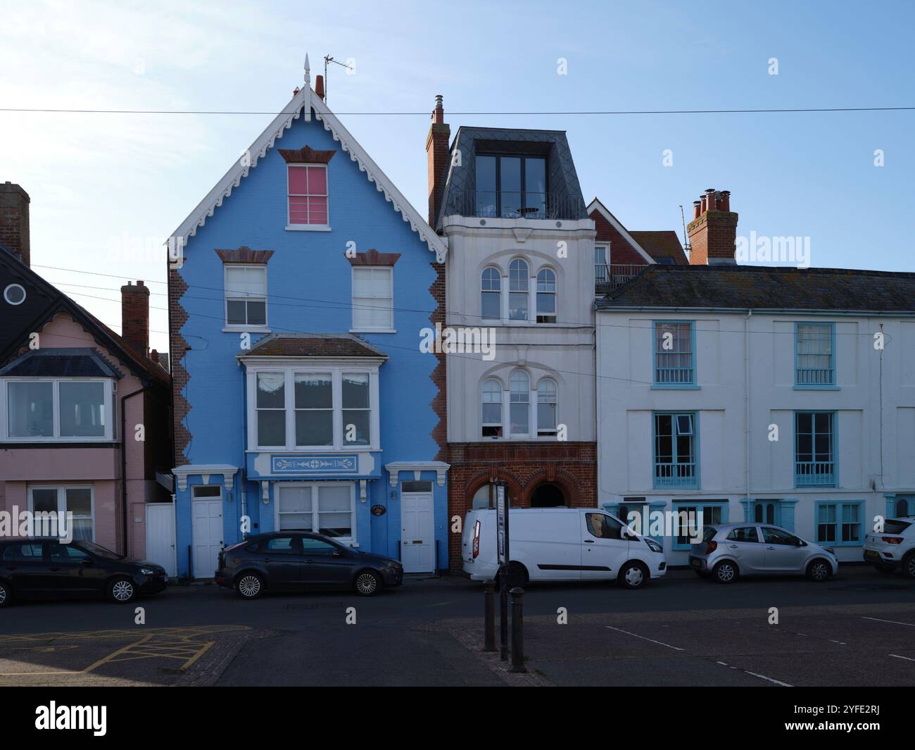 Häuser in der King Street Aldeburgh Suffolk Stockfoto