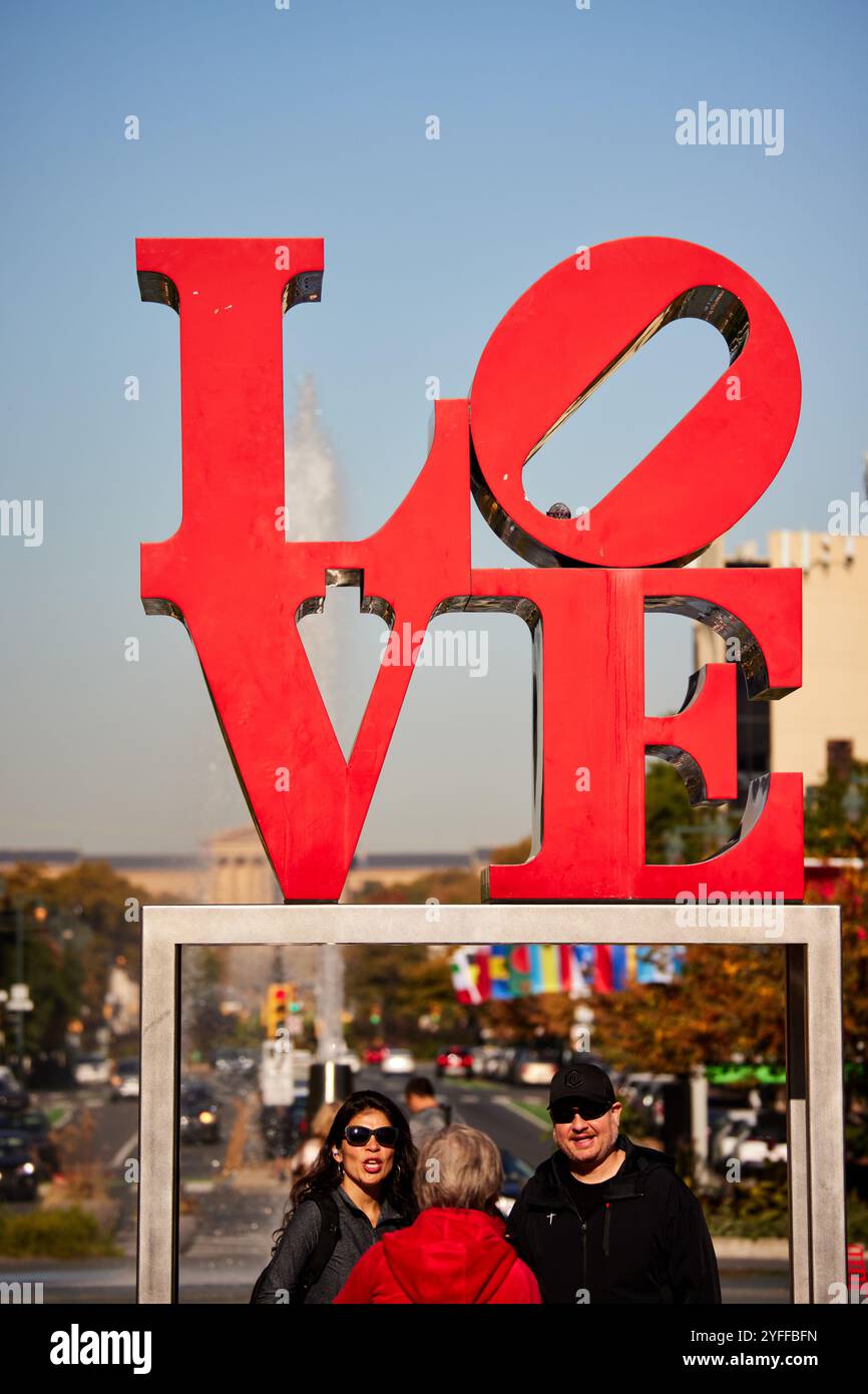 Philadelphia JFK Plaza Love Park Stockfoto