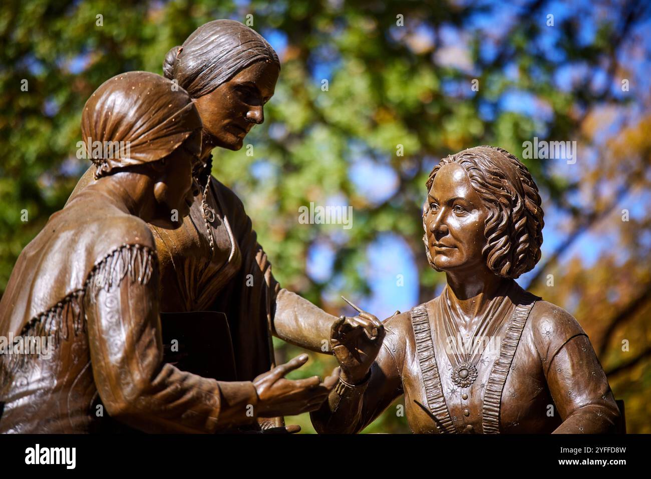 New York Central Park The Mall, Women's Rights Pioneers Monument Frauenrechtler Sojourner Truth, Susan B. Anthony und Elizabeth Cady Stanto Stockfoto