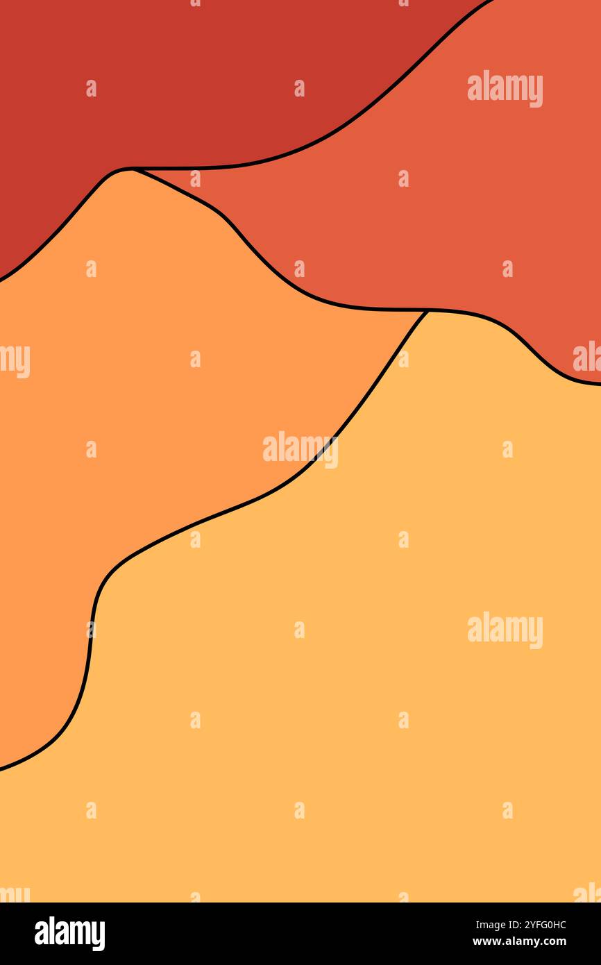 Orange braune Linie Kurve abstrakter Hintergrund, Herbstfarbe Thema Hintergründe, Illustration keine Leute. Stockfoto