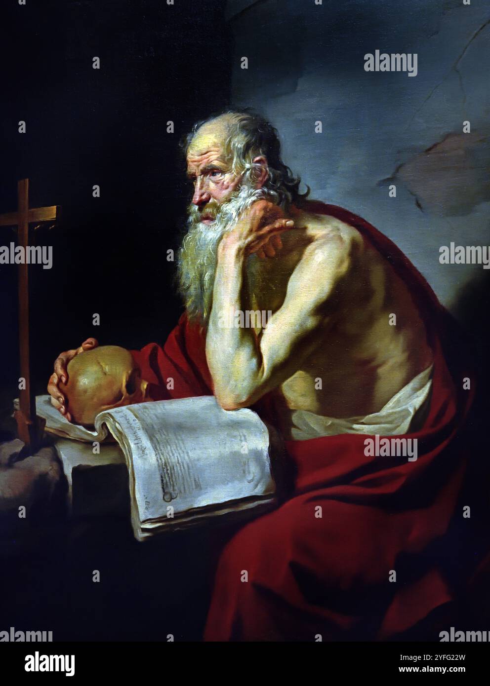 Saint Jerome1632 von Jacques Blanchard Paris 1600 – 1638 Paris France, Französisch, ( Museum der Schönen Künste Budapest ) Stockfoto