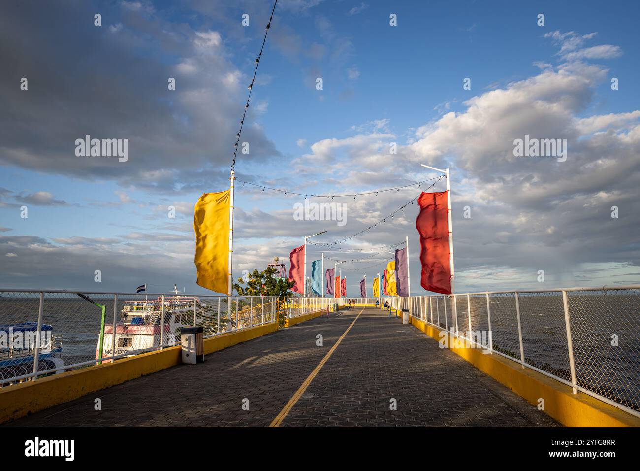 Nicaragua, Managua, Pier am Lake Xolotlan Stockfoto