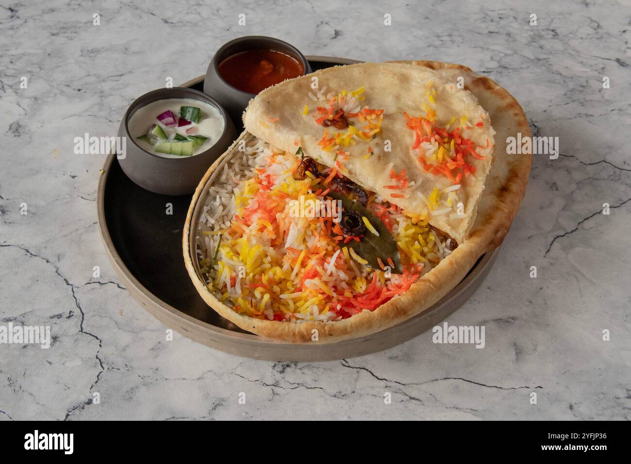 Indisches Essen. dum Biryani Stockfoto