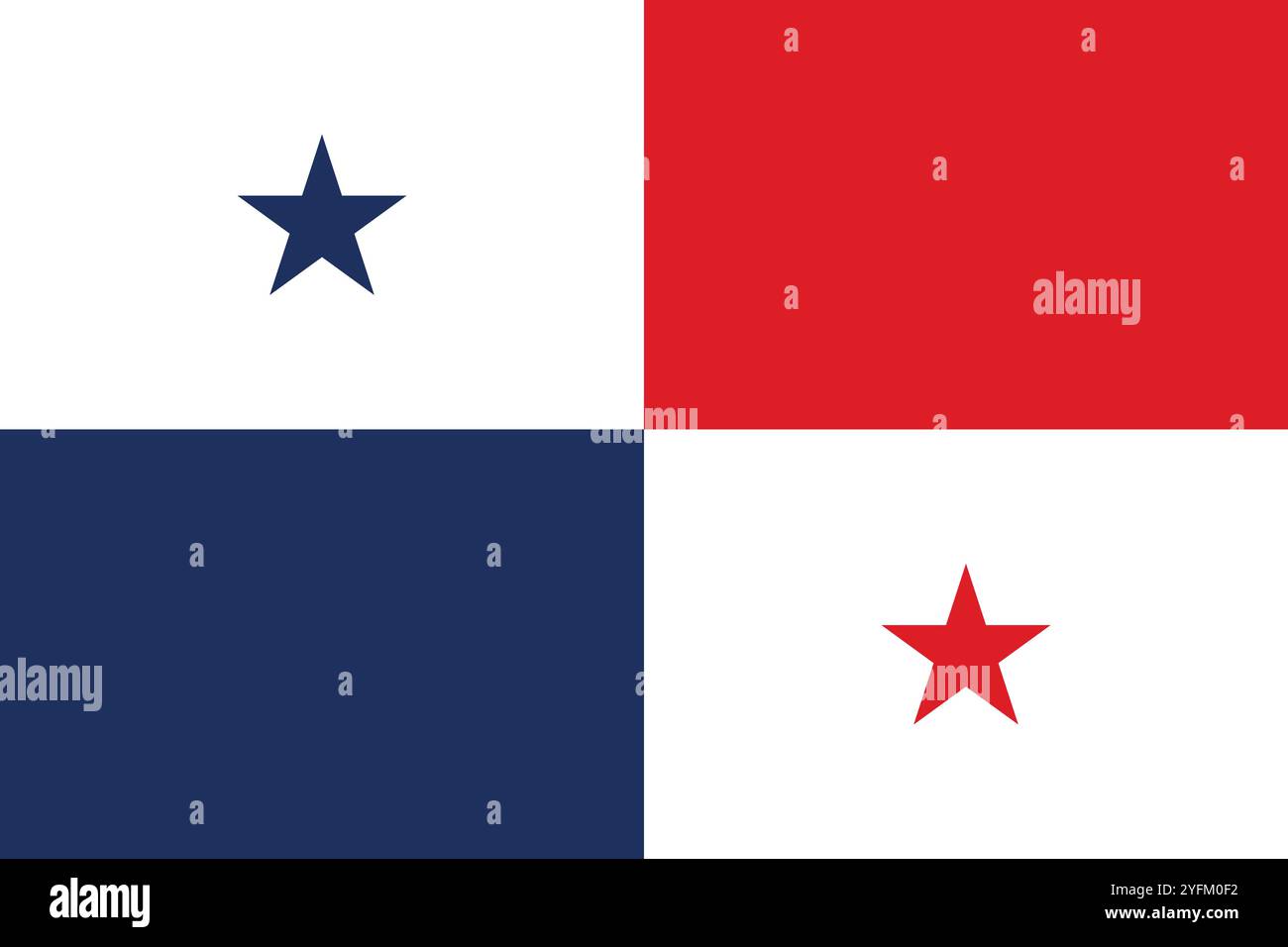 Flagge von Panama. Eine Illustration der Panama-Flagge. Eine rechteckige Markierung. Flag-Symbol für Standardgröße. Stock Vektor