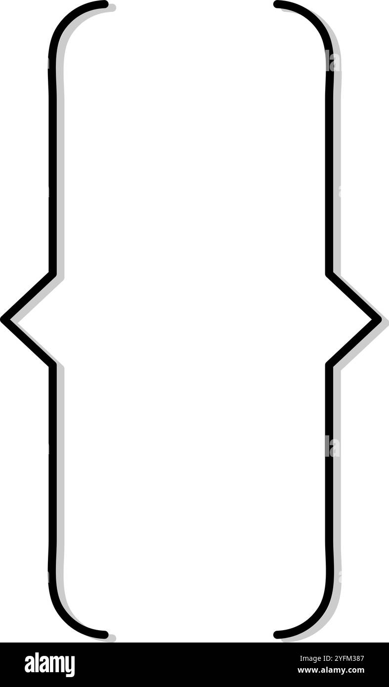 Einfaches schwarzes Halterungspaar mit grafischem Design Stock Vektor