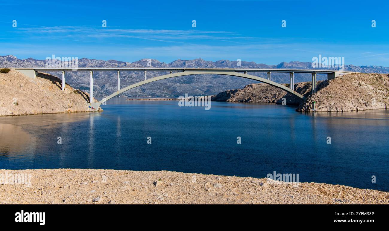 Pag-Brücke, Kroatien Stockfoto