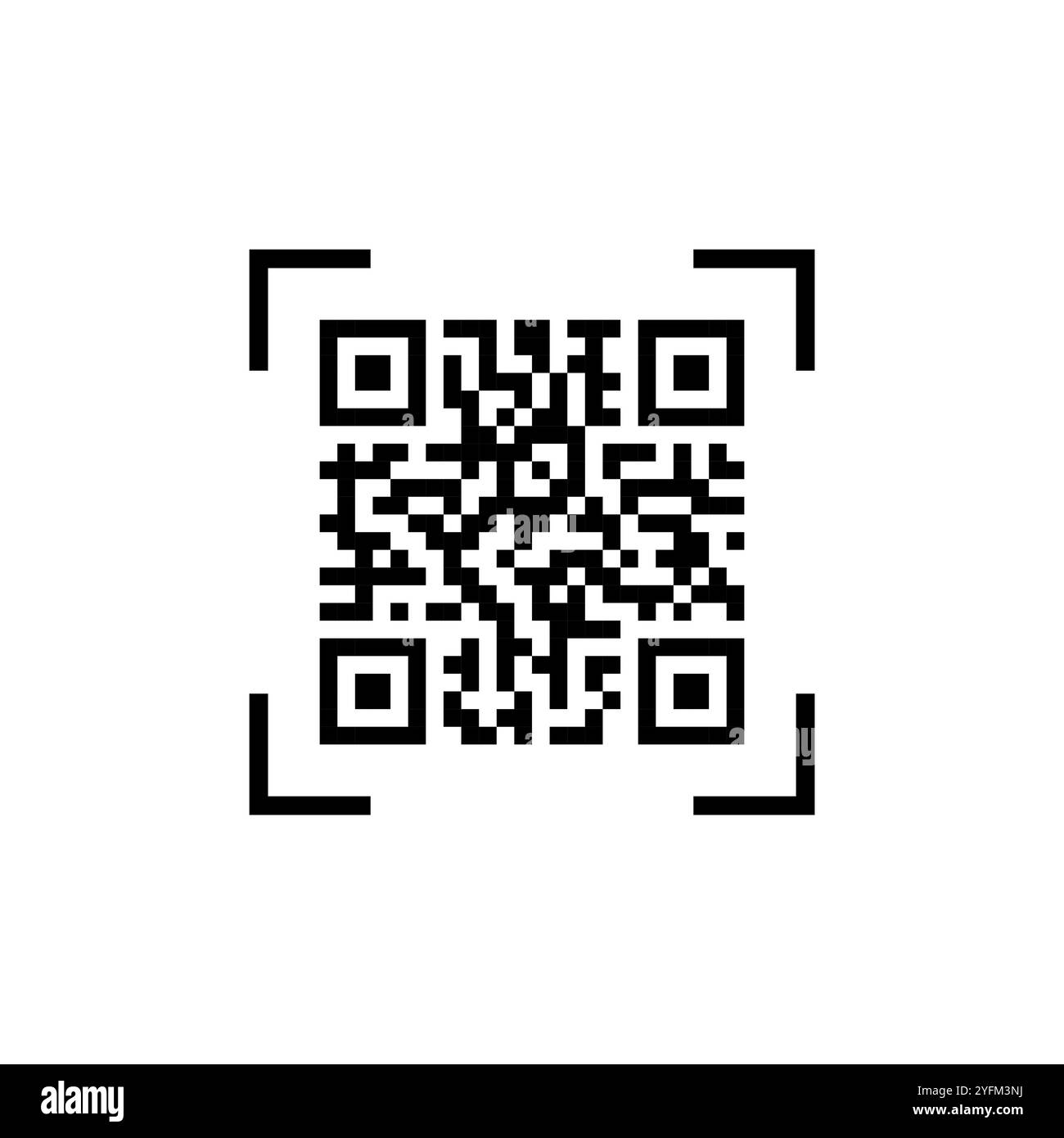 QR-Code-Symbol einfaches, flaches Design für Ihren Standort oder Ihre Anwendung und Ihr Logo. QR-Code, bereit zum Scannen. Stock Vektor
