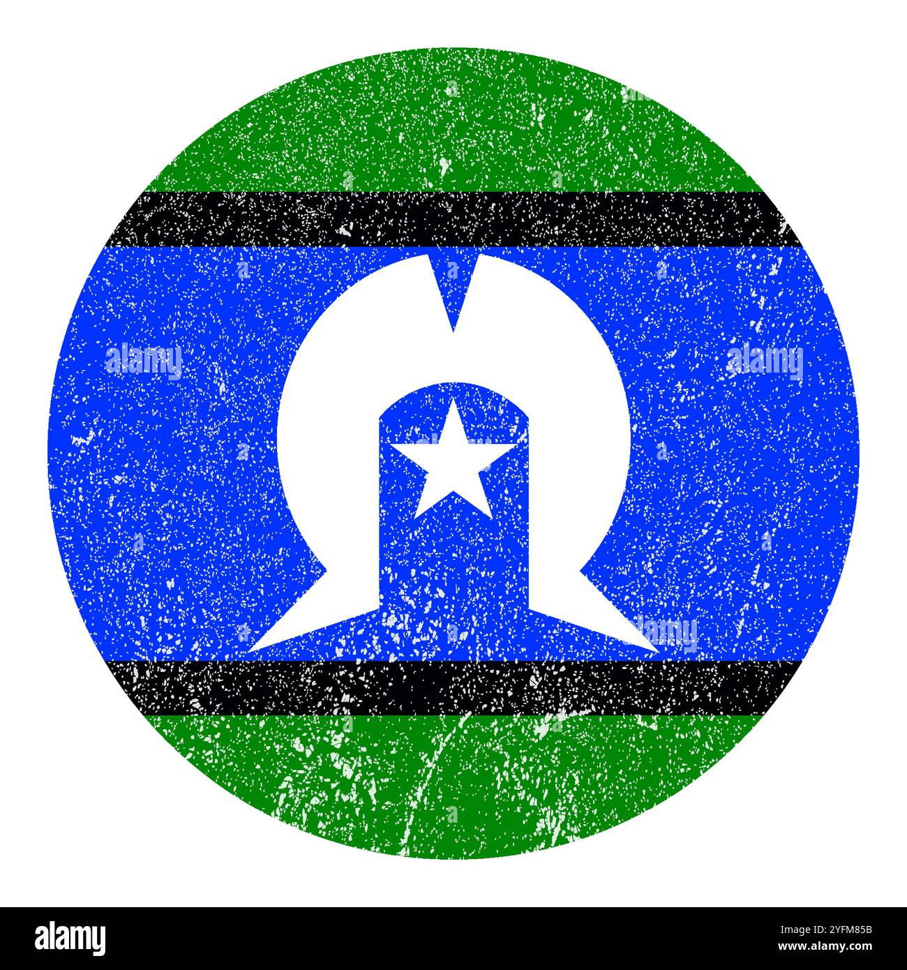 Kreisflagge der Indigenen der Republik Australian Torres Strait Islander. Stock Vektor