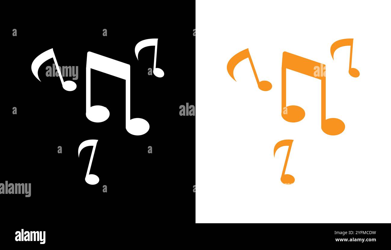 Großes Symbol für Musiknoten, Melodiesymbol, Melodiesymbol, Melodiesymbol. Stock Vektor