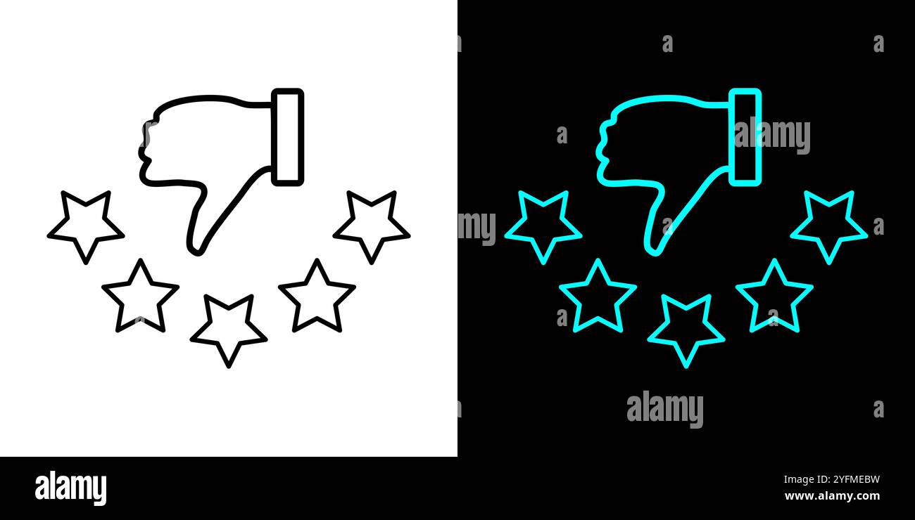 Bewertung der Kundenrezension mit 5 Sternen und Daumen-hoch-Feedback. Fünf-Sterne-Bewertungsabzeichen, Bewertungssymbol. Stock Vektor