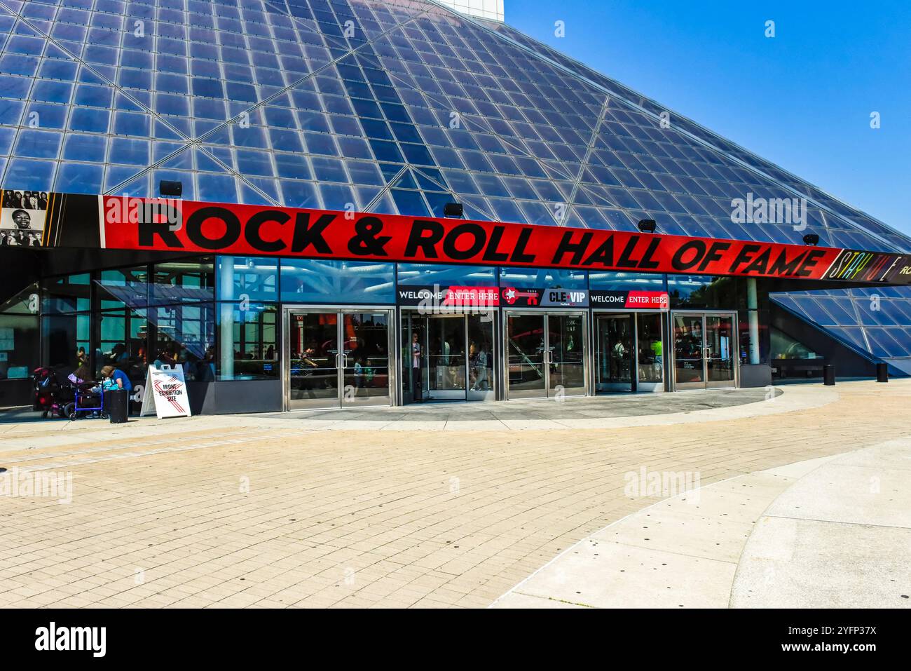 Die Rock and Roll Hall of Fame in Cleveland, Ohio Stockfoto