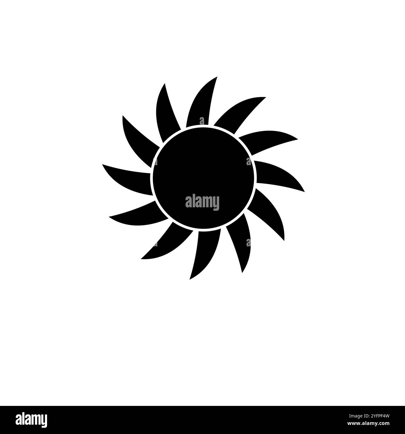 Sonnenlicht, Sommersonne, Sonnenlicht Strahl Solid Flat Vector Symbol isoliert auf weißem Hintergrund. Stock Vektor