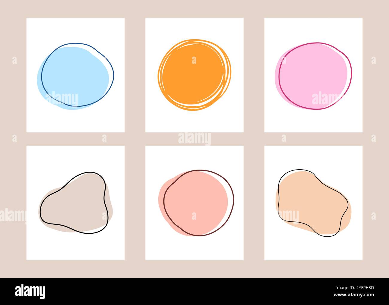 Handgezeichnete Kreise, Ellipsen ovale Highlights Set Stock Vektor