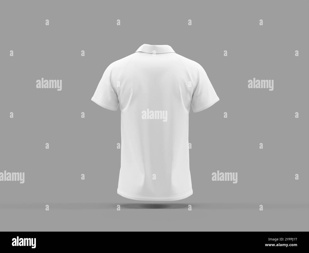 Zurück Ansicht Weißes leeres Poloshirt Modell 3D-Rendering Stockfoto